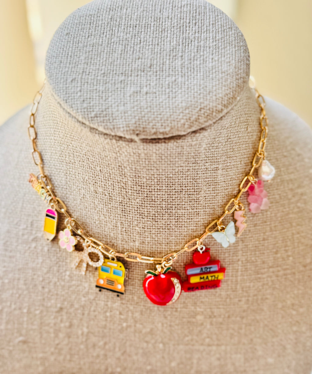 teacher charm necklace