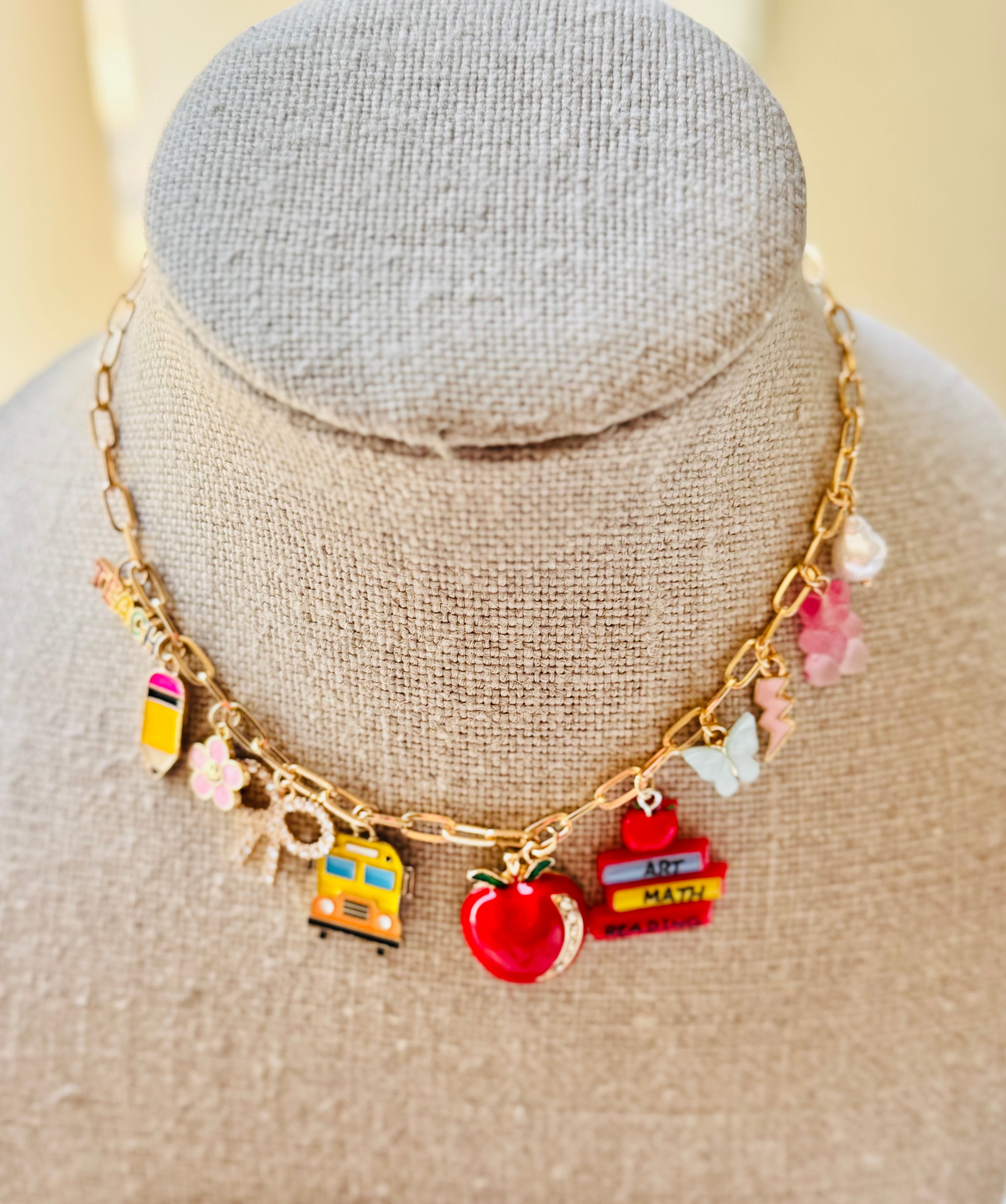 teacher charm necklace