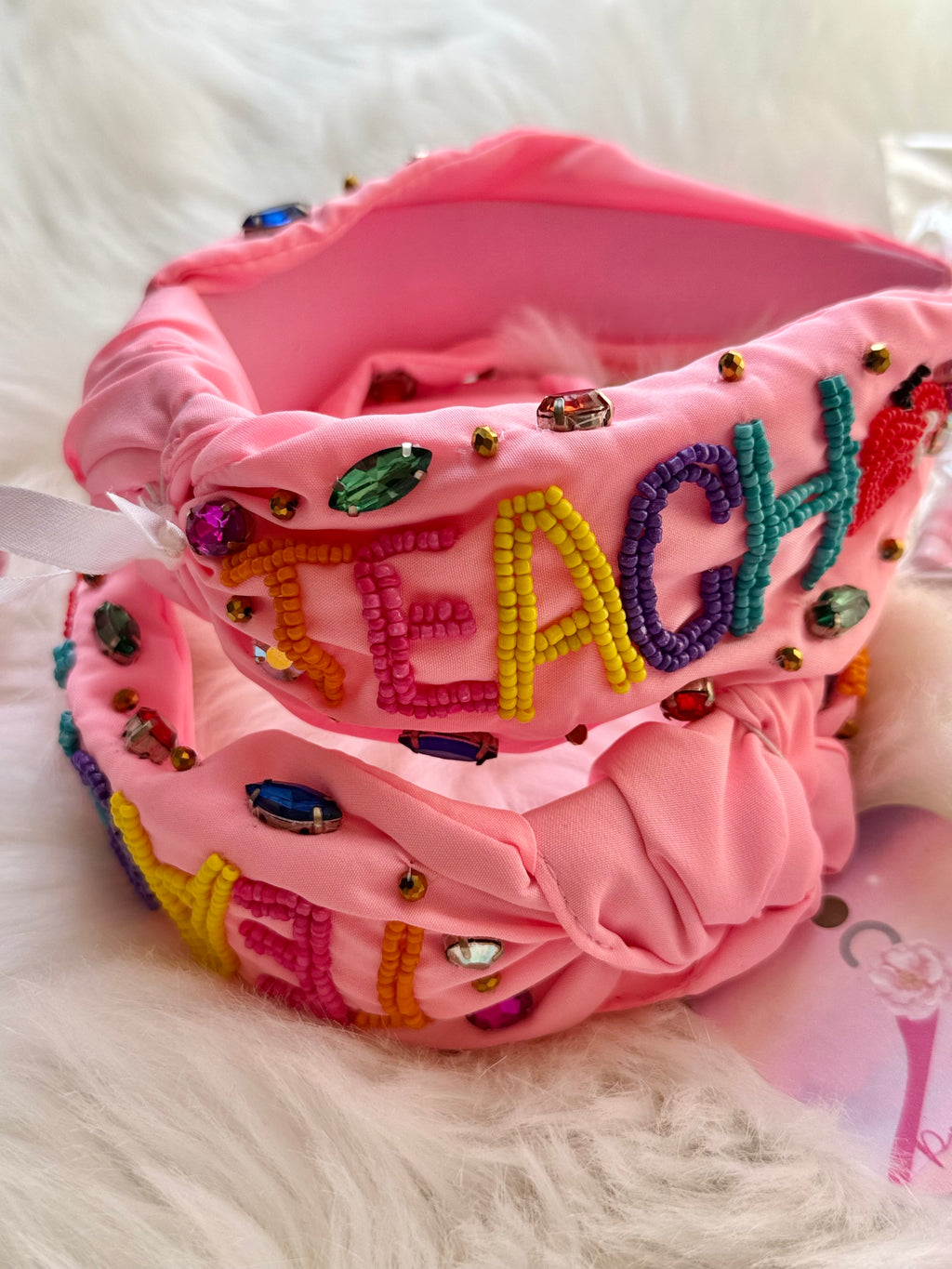 Teach beaded headband
